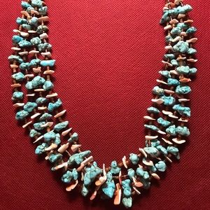 Navajo Turquoise and Shell Chip Neckalce